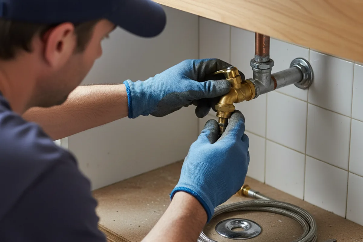 Shutoff valve and fitting work during Faucet and Fixture Repair in Danbury